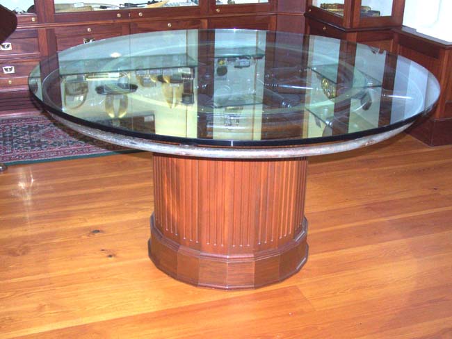 Custom Designed Antique Ship's Wheel Breakfast or Dining Table — image 5